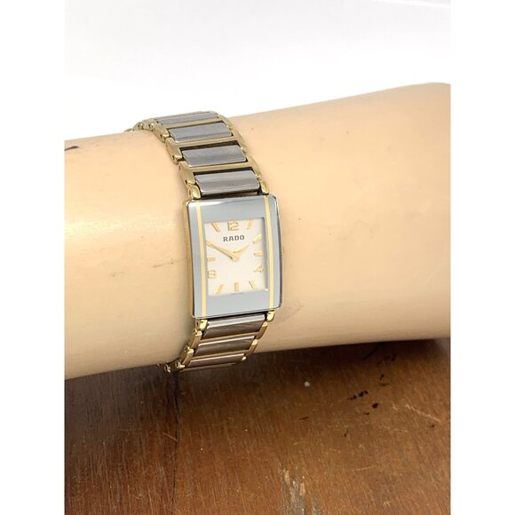 Rado Womens Watch 153.0383.3 Diastar Swiss Quartz Silver Dial Two Tone Tank 18mm - Picture 10 of 13